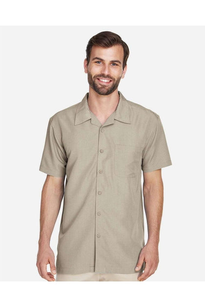 Harriton Barbados Textured Camp Shirt Beige XXXLarge 4