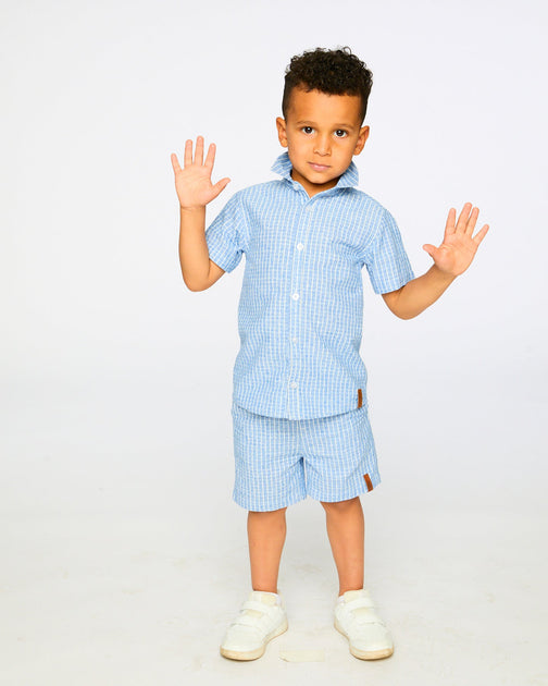Deux par Deux Short-Sleeve Shirt Blue Stripes US 5T 3