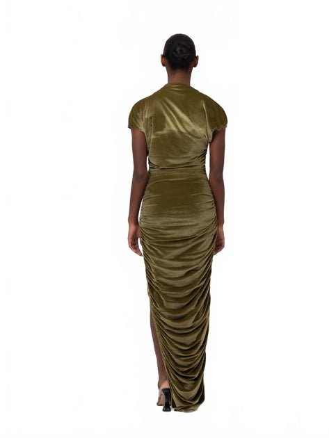 Chuks Collins Angelina Jolie Dress In Olive Green