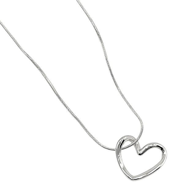 FASHNZFAB Open Heart Pendant Necklace Gold 3