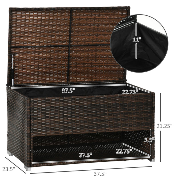Hivvago Outdoor Rattan Storage Box Brown 5