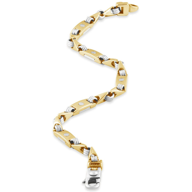 Pompeii3 Men's Link 14k Gold or Platinum Bracelet 8.5in 7