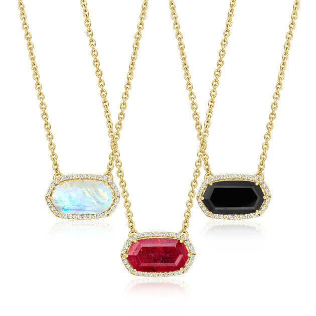 Ross-Simons Birthstone Necklace White Topaz Red 8