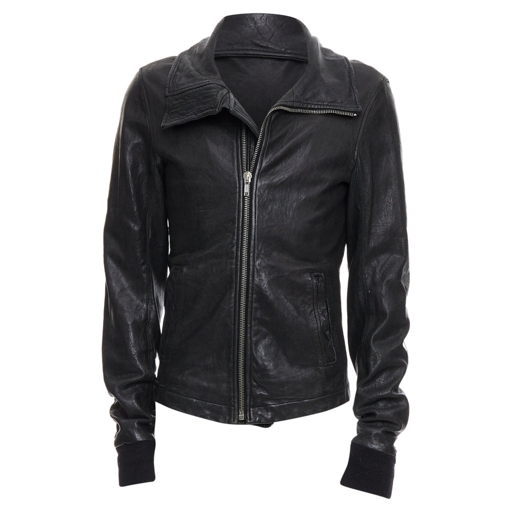 08AW Rick Owens olmar and mirta レザージャケット Rick Owens Lambskin Leather Olmar Mirta Zip Motorcycle Jacket