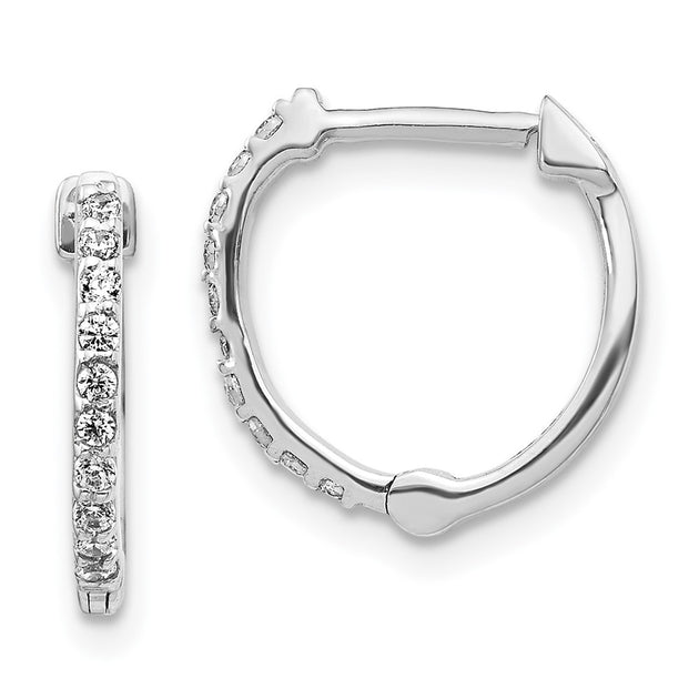 Diamond2Deal Lab Grown Diamond Hinged Hoop Earrings Silver 3