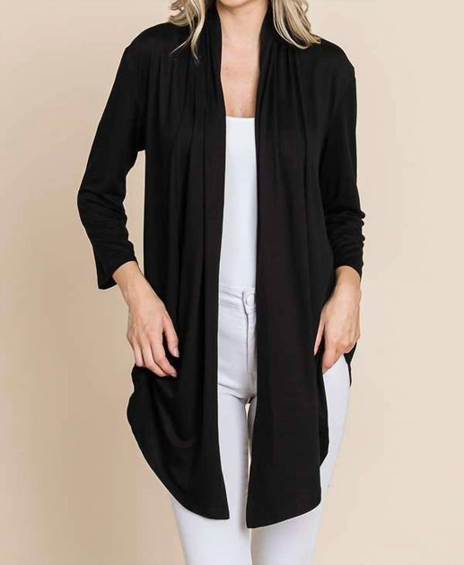 Culture Code Open Front Cardigan Black Medium 2