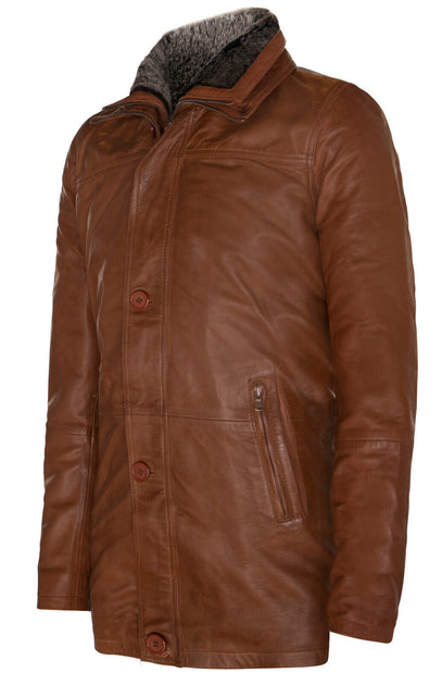 Infinity Trench Coat Leather Brown XL 3