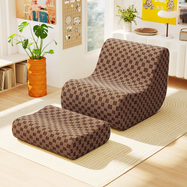 Hivvago Bean Bag Chair with Ottoman Green 4
