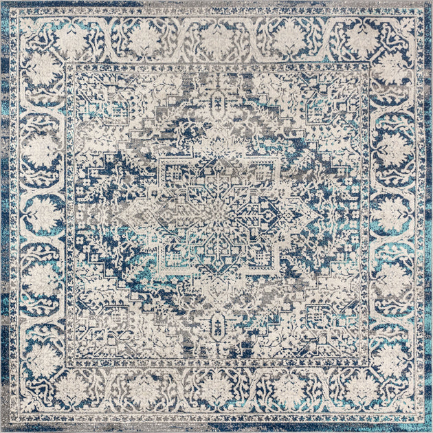 Jonathan Y Moderner Persischer Vintage Medaillon Quadratischer Teppich 3