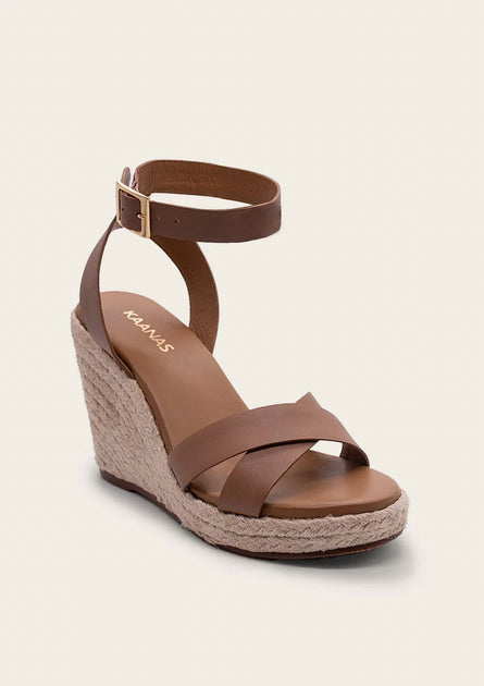 KAANAS Abelia Wedge Sandal Beige US 10 2