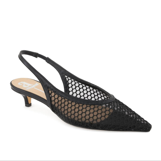 Andrea Women's Mesh Pointed Toe Slingback Pumps Black US 10 2