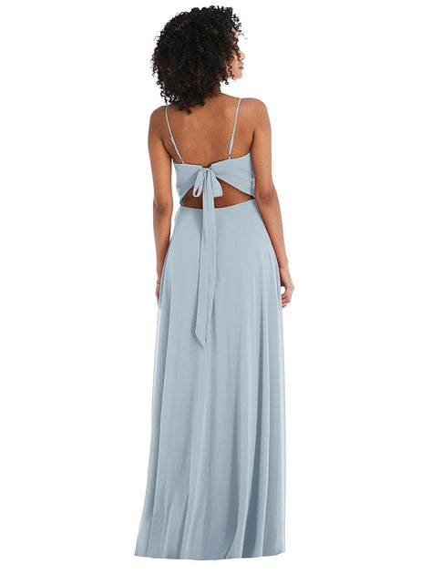 After Six Tie-Back Cutout Maxi Dress Pink US 14 3