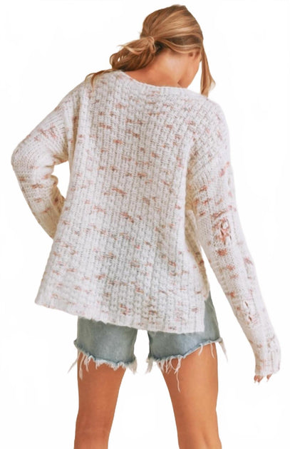 AEMI + CO Lani Textured Sweater Beige Small 4