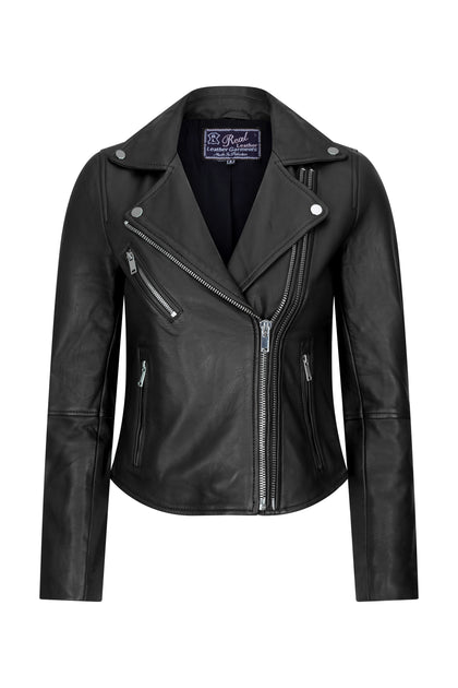 TruClothing Cross Zip Biker Leather Jacket Black XXL 2