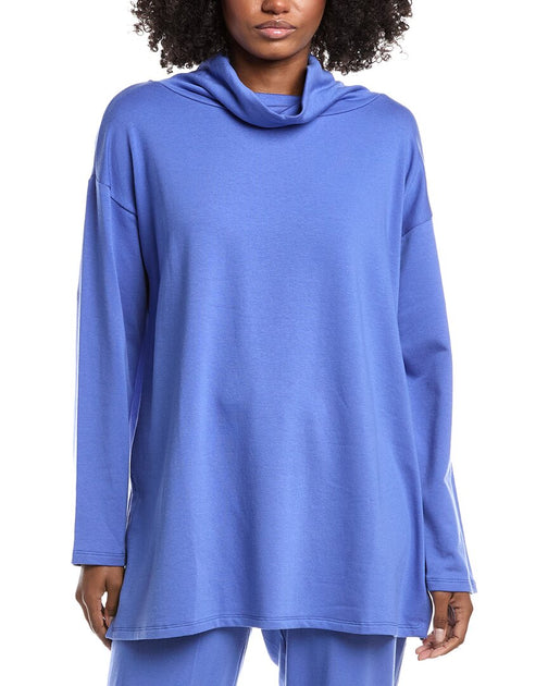 Eileen Fisher Funnel Neck Tunic Blue XXS 2