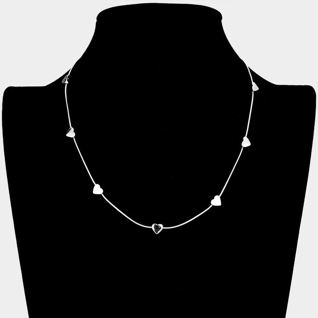 FASHNZFAB Collier Métal à Motif Coeur Noir Taille Unique 5