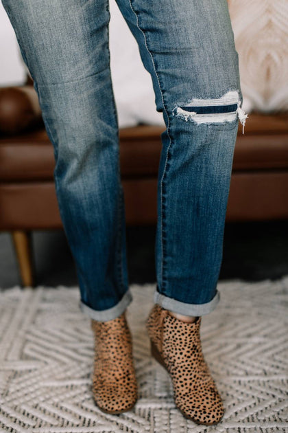 Judy Blue Patch Things Up Boyfriend Jean Blue 30 4