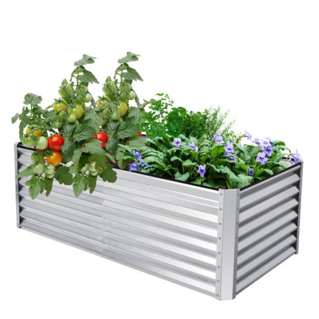 Hivvago Metal Planter Box Silver 183x91x61cm 2