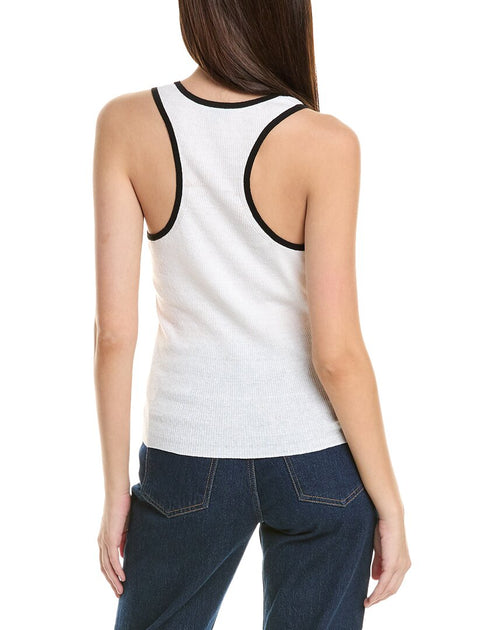 James Perse Linen-Blend Rib Tank White US 0 3