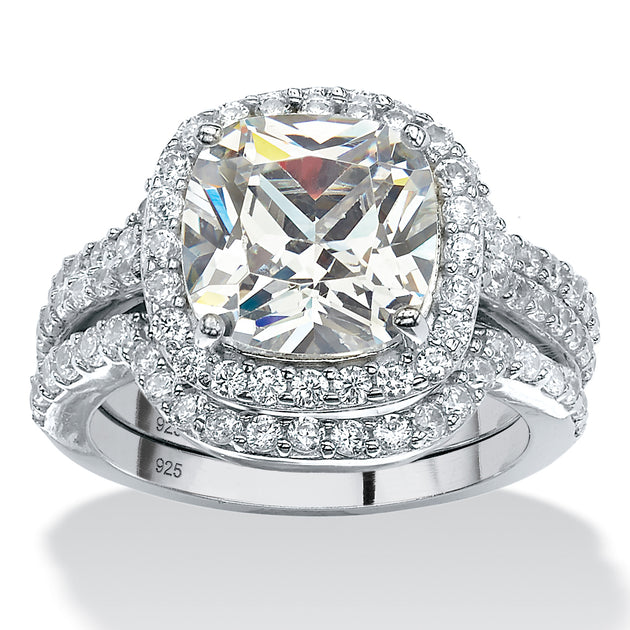 Palm 4.27 TCW CZ 3-Pc. Bridal Ring Set White US 6 2