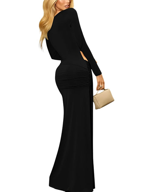 HOMEYEE Maxi Dress Black US 4 3