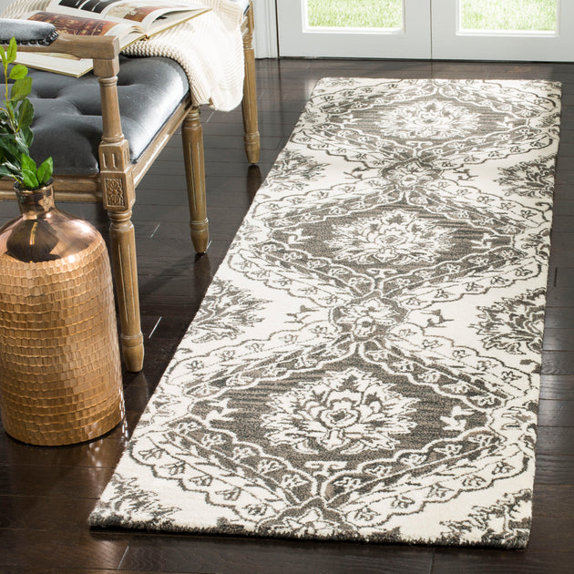 Safavieh Blossom BLM601 Area Rug Charcoal/Ivory 3