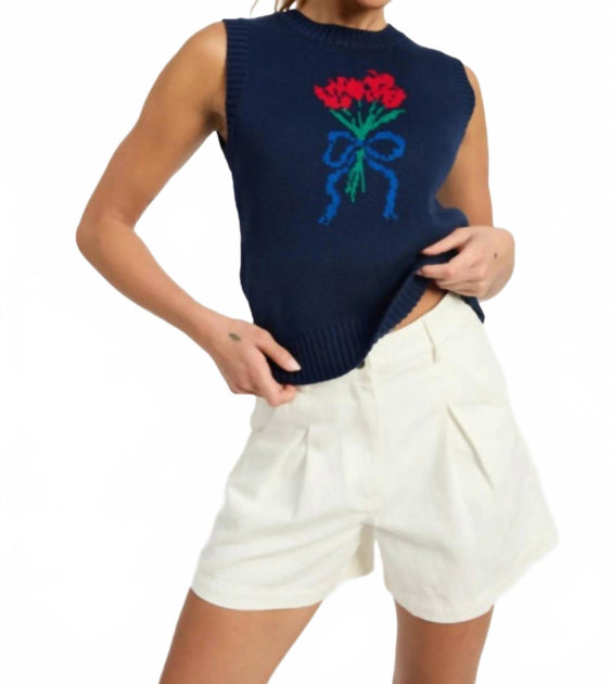 En Saison Juniper Knit Top Blue Medium 3