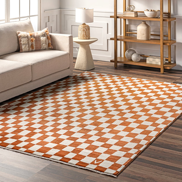 nuLOOM Dominique Abstract Checkered Fringe Area Rug 2