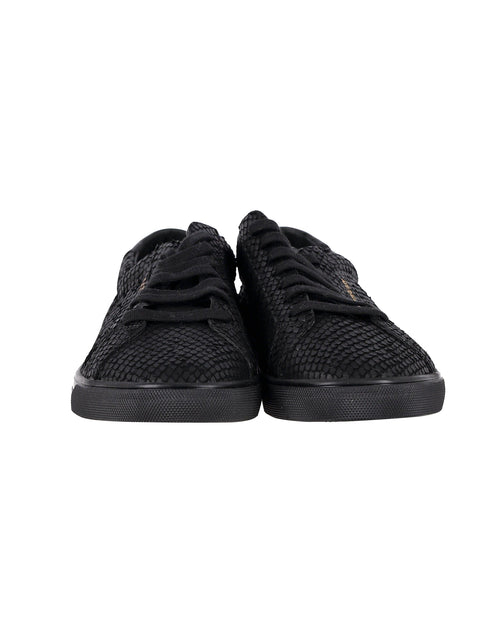 SAINT LAURENT Andy Python-effect Sneakers In Black Calfskin Leather ...