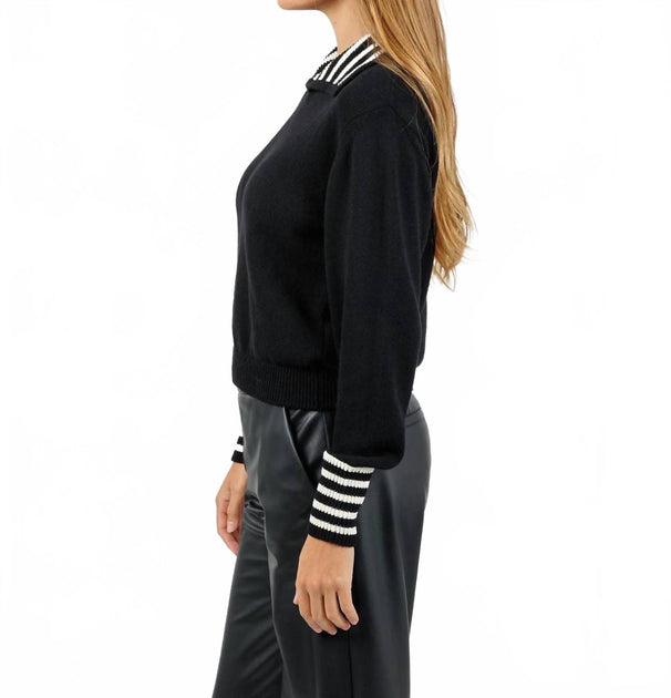 FRAME Sailor Pullover Sweater Black Medium 4