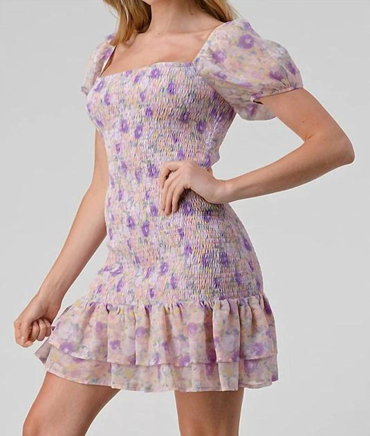 Lovesome Puff Sleeve Mini Dress Pink Medium 2