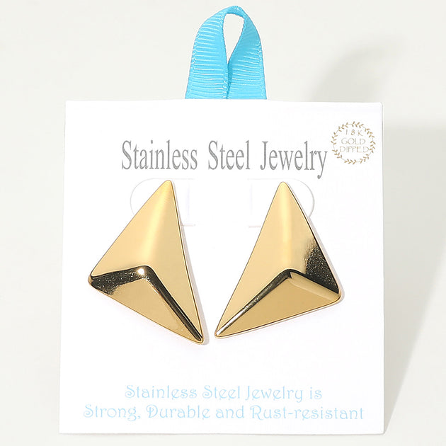 FASHNZFAB Geometric Triangle Earrings Gold 3