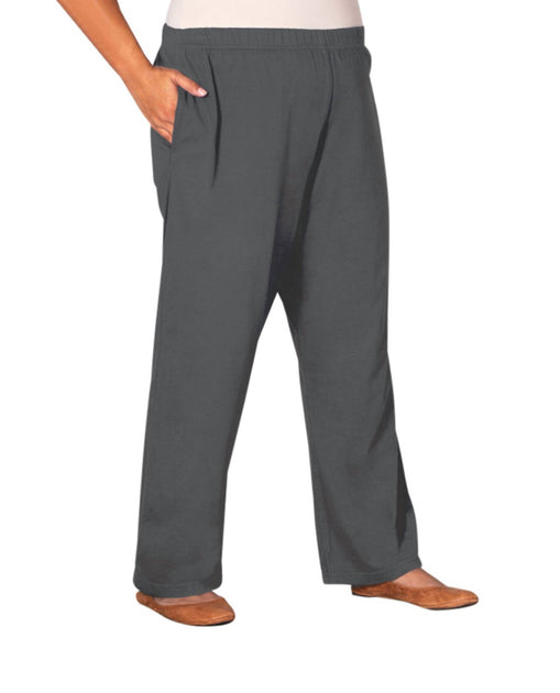 On The Plus Side Wide Leg Cotton Knit Pants Black 3X 2