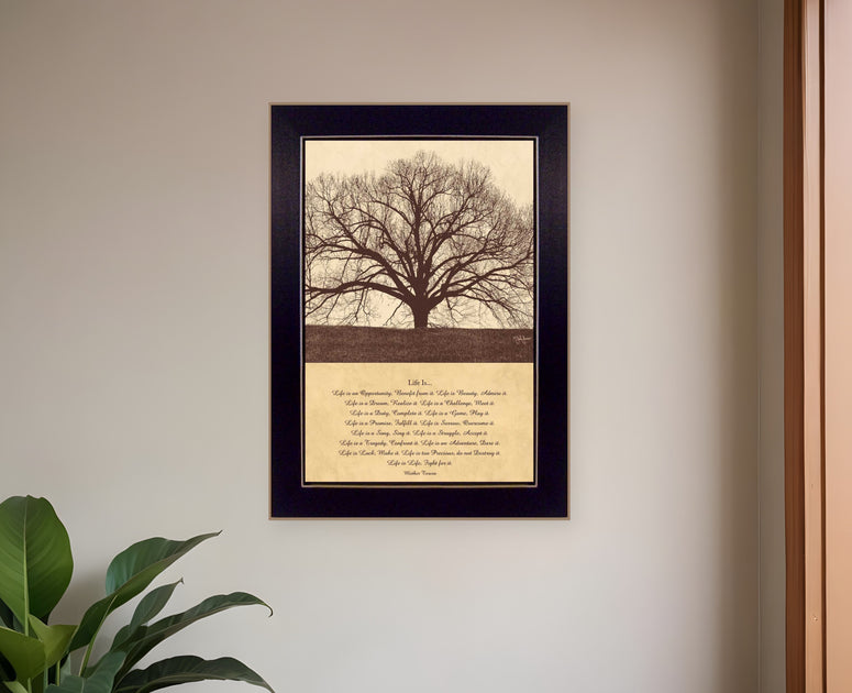 Hivvago Life Is 1 Framed Print Wall Art Black 2