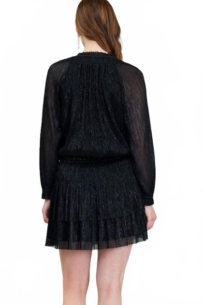 Current Air Shira Pleated Mini Dress Black XSmall 3