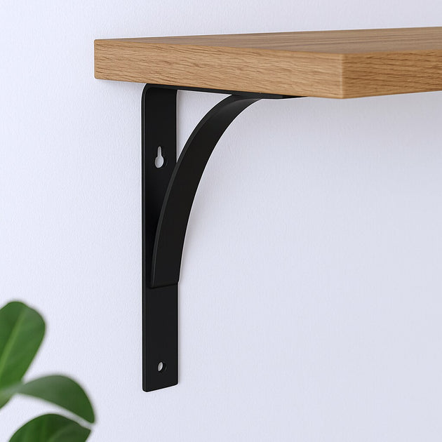 Hivvago 8" Wall Mounted Shelf Bracket Black 2