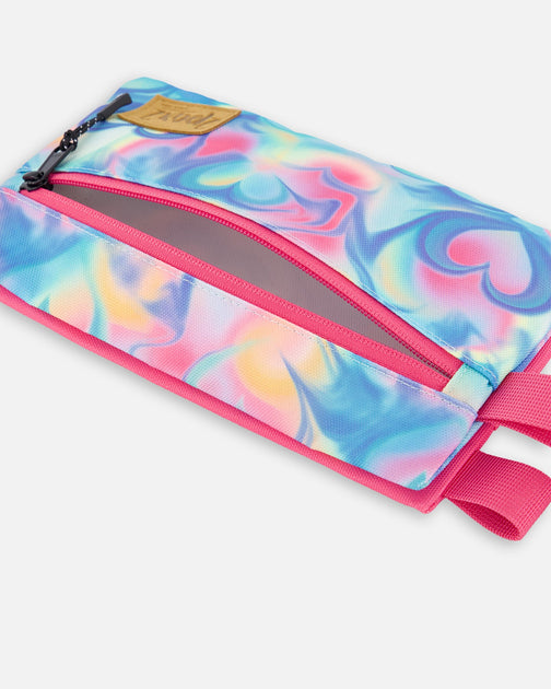 Deux par Deux Double Pencil Case Rainbow Heart Print Multi One Size 4
