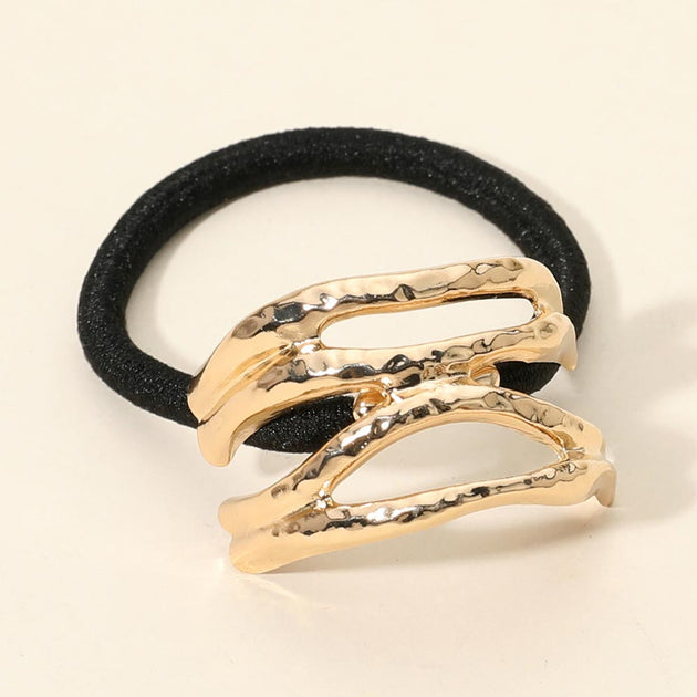 FASHNZFAB Metal Abstract Wrap Accent Stretch Hairbands Gold Silver 3
