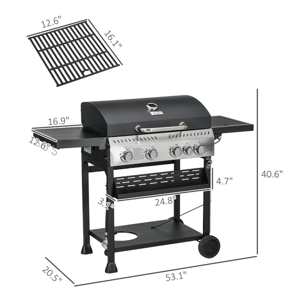 Hivvago 4-Brenner Propan-Gasgrill 4