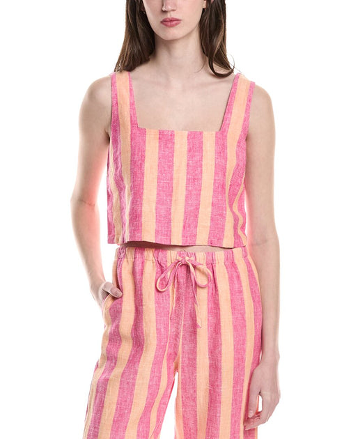 Electric & Rose Linen Boxy Tank Pink Small 2