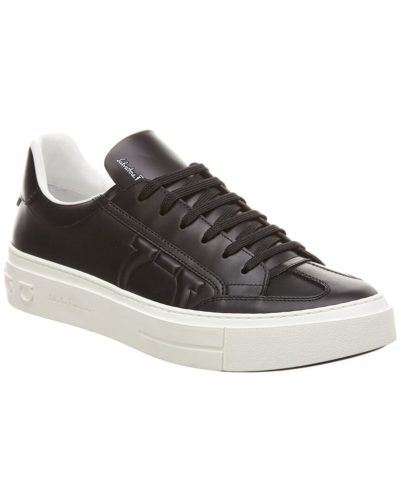 Salvatore Ferragamo Ferragamo Gancini Leather Sneaker | ShopSimon