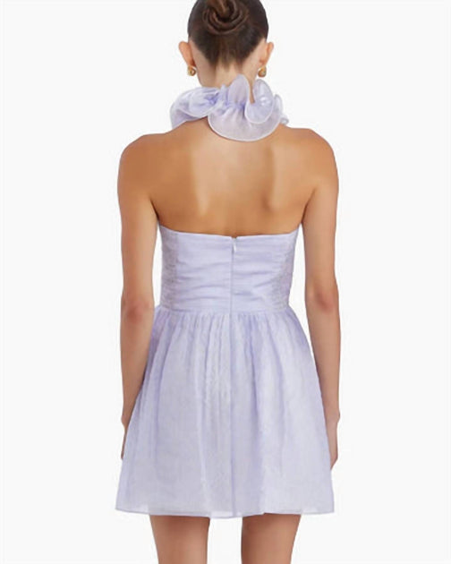 amanda uprichard ruffle halter dress Amanda Uprichard Posie Halter Dress in Fleetwood Print