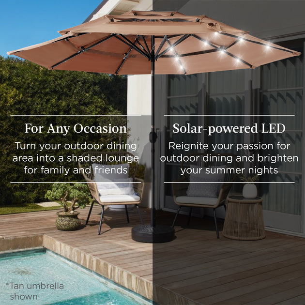 Best Choice Products 10ft 3-Tier Solar Patio Umbrella 4