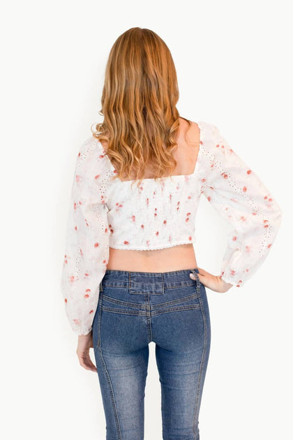 Kestan Nadia Floral Top White XSmall 3