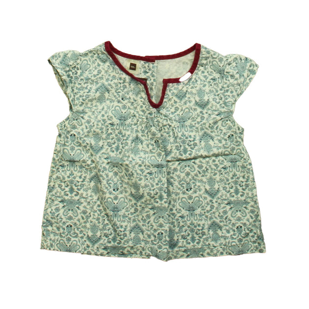 Tea Mädchen Bluse mit blauem Blumenmuster Blau US 5T 2