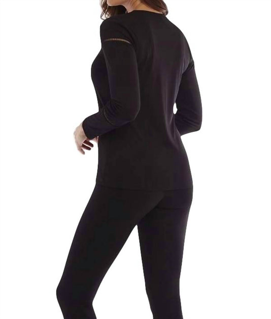 Angel Wrinkle Free Cutout Tunic Noir Small 3