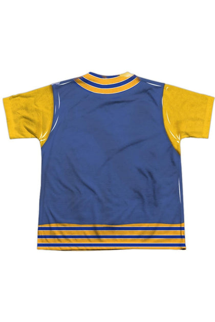 Gildan Riverdale Varsity Jacket Short Sleeve Youth Poly Crew Tee Blue XLarge 3