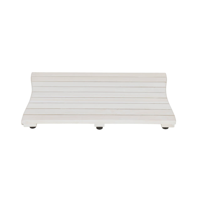 Tapis de bain en teck blanc 58 cm Hivvago 4