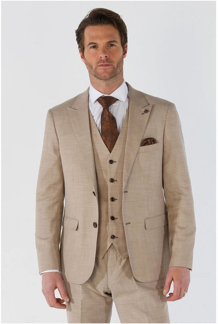 Paul Andrew Kurt 3 Piece Suit Beige US 40 Regular 2