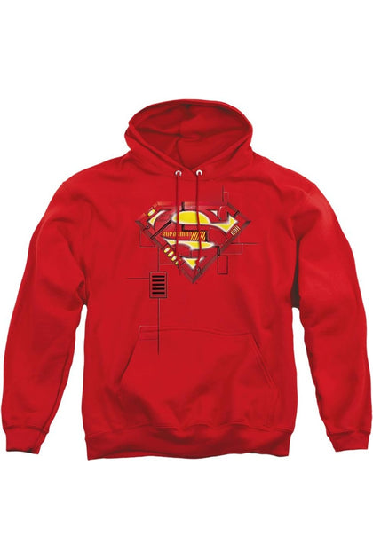 Gildan Superman Super Mech Shield Sweat à Capuche Rouge Large 2